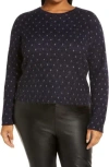 VINCE STARRY DOT MOHAIR & ALPACA CREWNECK SWEATER