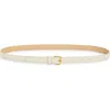 Vince Stitched Feathered Edge Belt In White