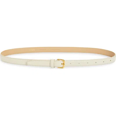 Vince Stitched Feathered Edge Belt In White