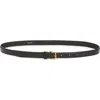 Vince Stitched Feathered Edge Belt In Black