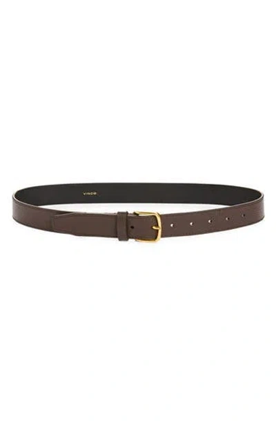 Vince Stitched Flat Leather Belt
