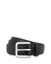 Vince Stitched Leather Belt In Black