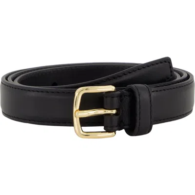 Vince Stitched Leather Belt In Black