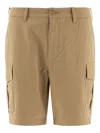 Vince Cotton And Linen Cargo Shorts In Brown