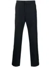 Vince Straight-leg Hemp Trousers In Blue