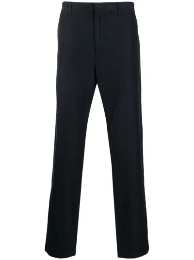 Vince Straight-leg Hemp Trousers In Blue