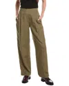 Vince Linen-blend Straight-leg Trousers In Green
