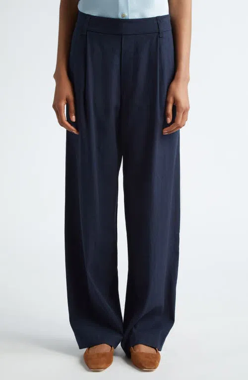 Pantalon Droit Vince En Lin Bleu - Taille M - Occasion En Parfait état