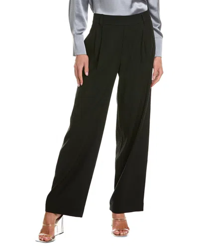 Vince Wide Leg Pull-on Wool Pant In Black