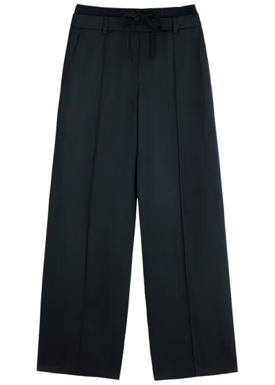 Vince Straight-leg Satin Trousers In Mid Navy