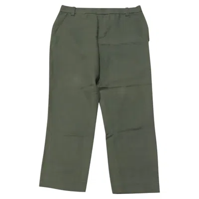 Pre-owned Vince Straight Leg Trousers In Olive Green Cotton