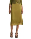 Vince Double Side Slit Straight Skirt In Laurel