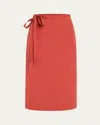 Vince Straight Wrap Skirt In Orange