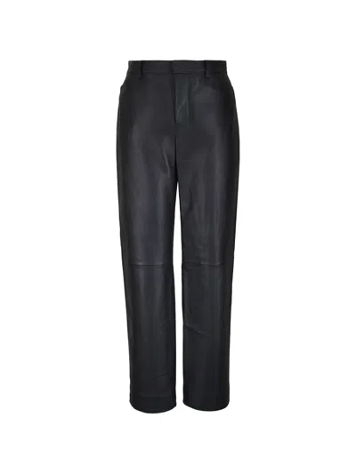 Vince Straight-leg Leather Trousers In Black