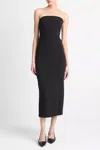 Vince Ruched Strapless Midi Dress