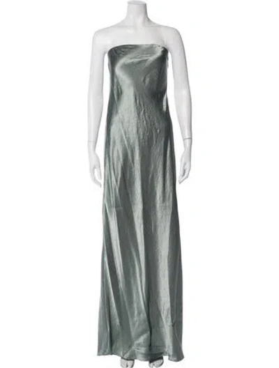 Pre-owned Vince Strapless Long Dress W/ Tags In Green