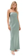 Vince Strapless Maxi Dress Clay Sage In Green
