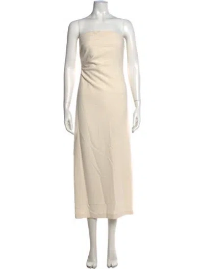 Pre-owned Vince Strapless Midi Length Dress In Neutral