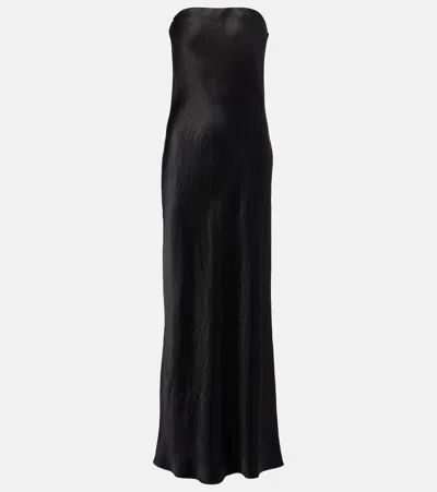 VINCE STRAPLESS SATIN MAXI DRESS