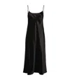 Vince Hammered Satin Slip Dress In Black