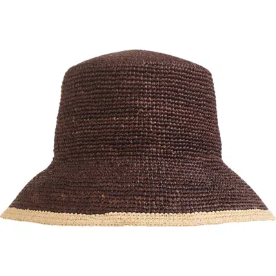 Vince Straw Bucket Hat In Brown