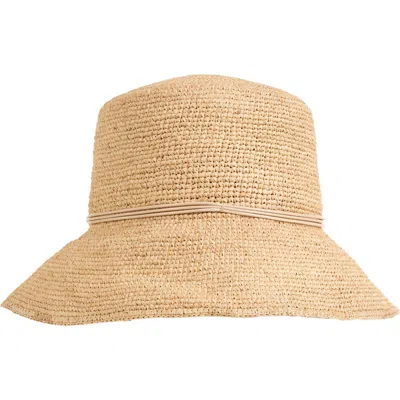 Vince Straw Drawcord Bucket Hat In Neutral