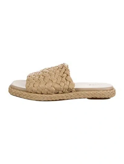 Pre-owned Vince Straw Slides In Neutrals