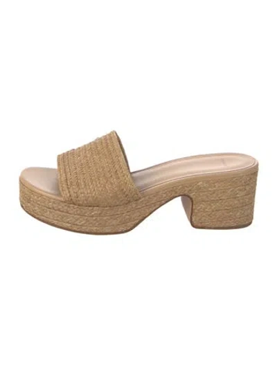 Pre-owned Vince Straw Slides In Neutrals