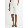 Vince Stretch Cotton Bermuda Chino Shorts In Off White