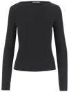 Vince Ribbed Long-sleeve High-neck Top In Black