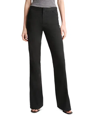 Vince Stretch Cotton Flare Pants In Black