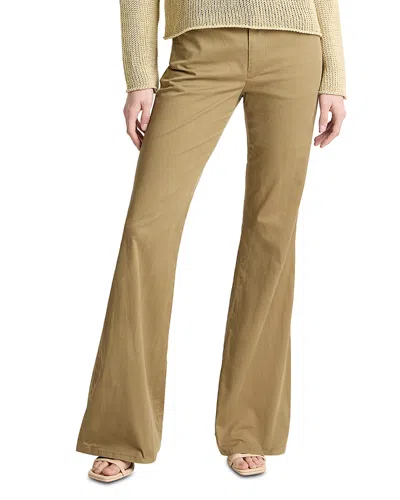 Vince Stretch Cotton Flare Pants In Brown