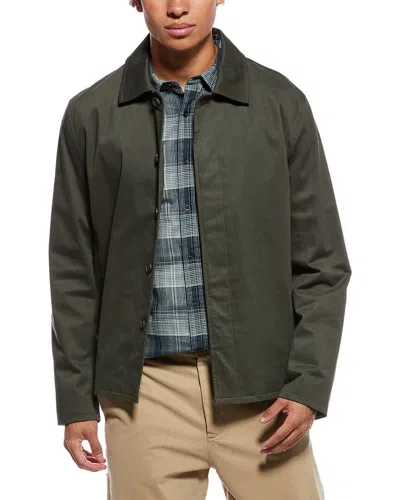 Vince Stretch Cotton Jacket In Green