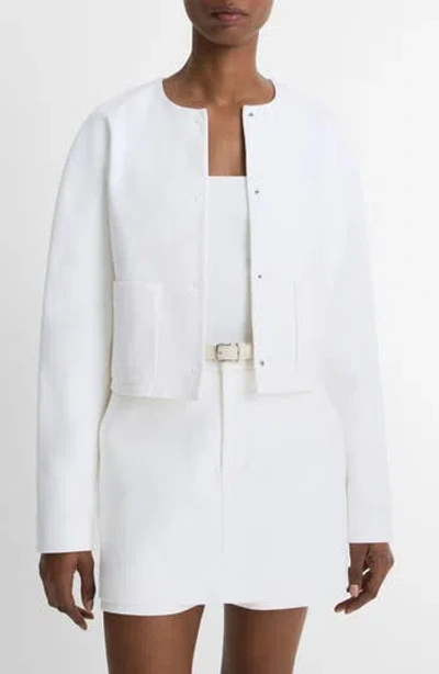 Vince Stretch Cotton Jacket In White