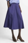 Vince Stretch Cotton Midi Skirt In Purple