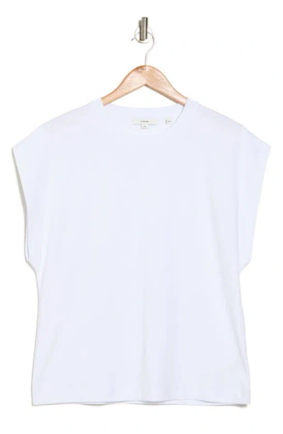 Vince Stretch Cotton Muscle Tee In Optic White