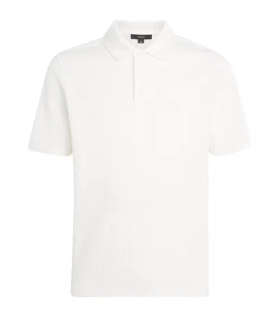Vince Stretch-cotton Variegated Polo Shirt In White