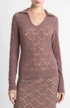 Vince Stretch Lace Top In Neutral