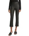 Vince Stretch Leather Cropped Flare Pant In Black