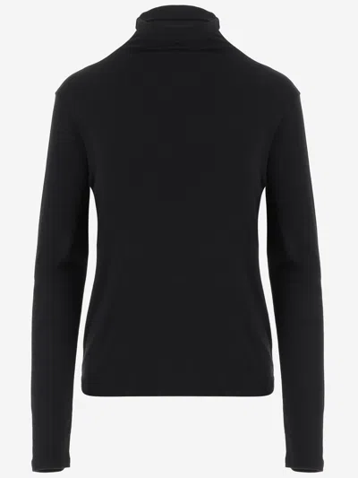 Vince Stretch Modal Turtle Neck In Black