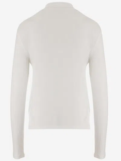 Vince Stretch Modal Turtleneck Sweater In White
