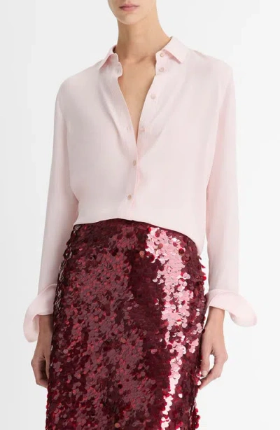 Vince Stretch Silk Blouse In Ballet