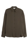 Vince Slim Fitted Silk-blend Blouse In Vine