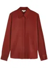 Vince Stretch-silk Satin Shirt In Red