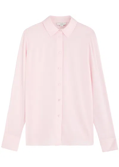 Vince Stretch-silk Shirt In Light Pink