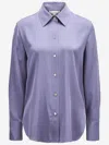 Vince Stretch-silk Button-front Blouse In Mauve Iris In Purple