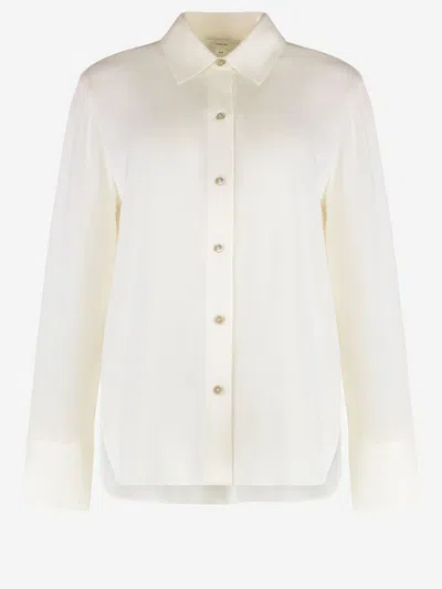Vince Silk-satin Crepe Shirt In Ivory
