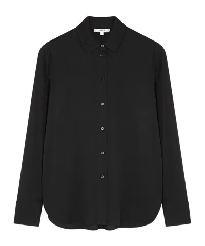 Vince Stretch-silk Shirt In Black