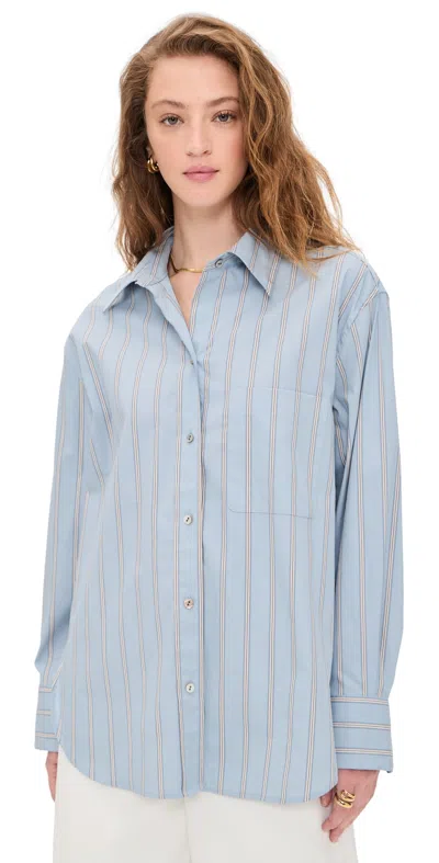 Vince Stripe Button Down Shirt Del Mar Multi