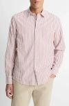 Vince Stripe Classic Fit Button-up Shirt In Pink